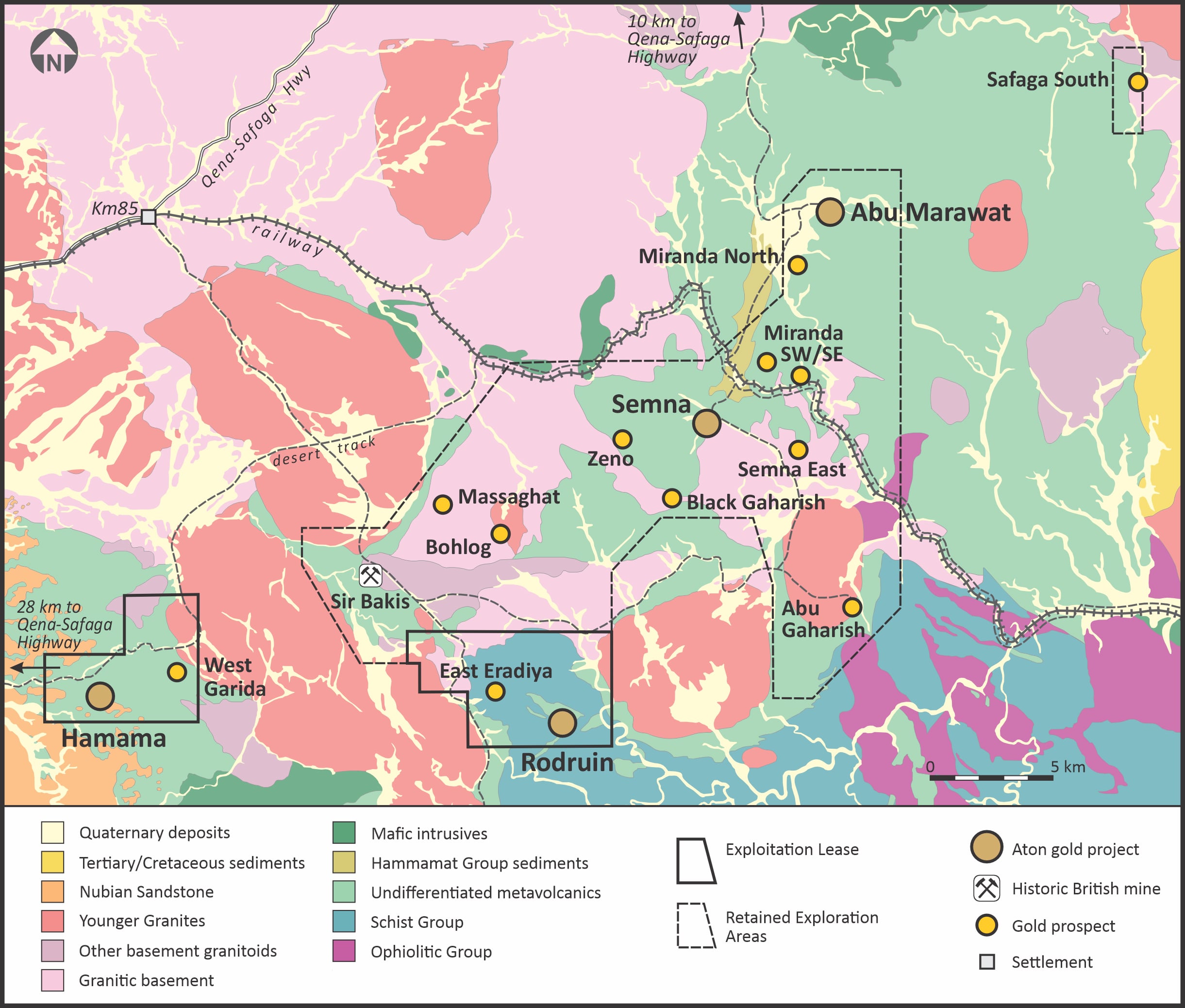 مخطط جيولوجي لمنطقة امتياز أبو مروات