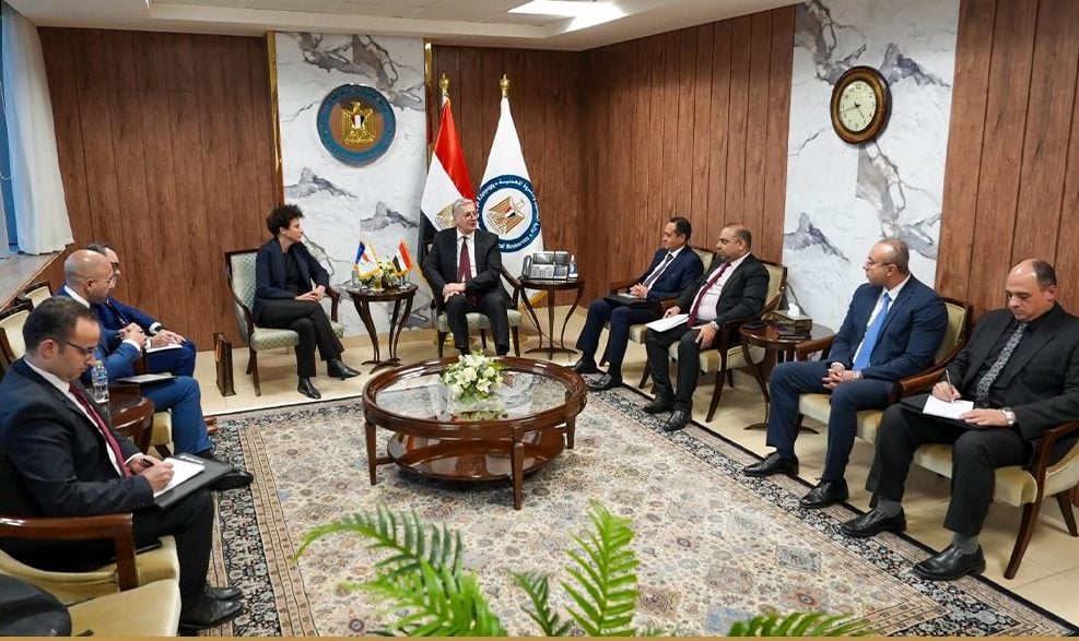 جانب من لقاء وزير البترول المصري مع سفيرة قبرص