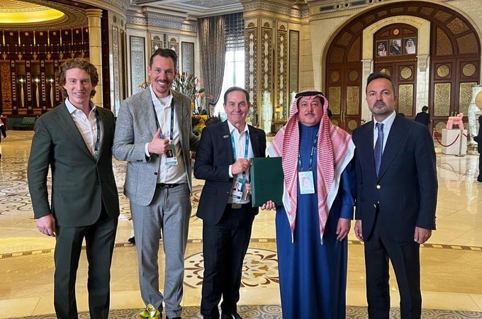 من مراسم توقيع اتفاقية معالجة العناصر الأرضية النادرة في السعودية- الصورة من شركة كريتيكال ميتالز كورب