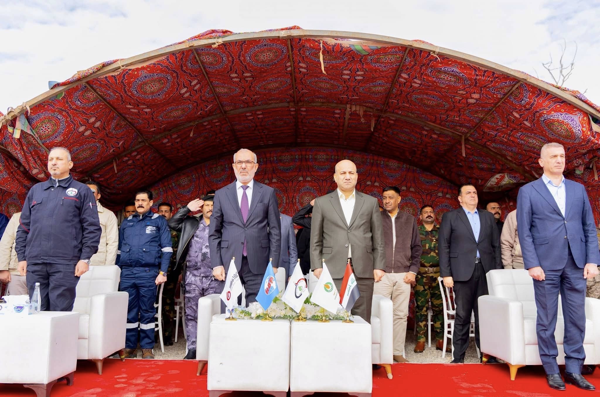 من مراسم بدء أعمال تطوير حقل خانة - الصورة من شركة نفط الوسط