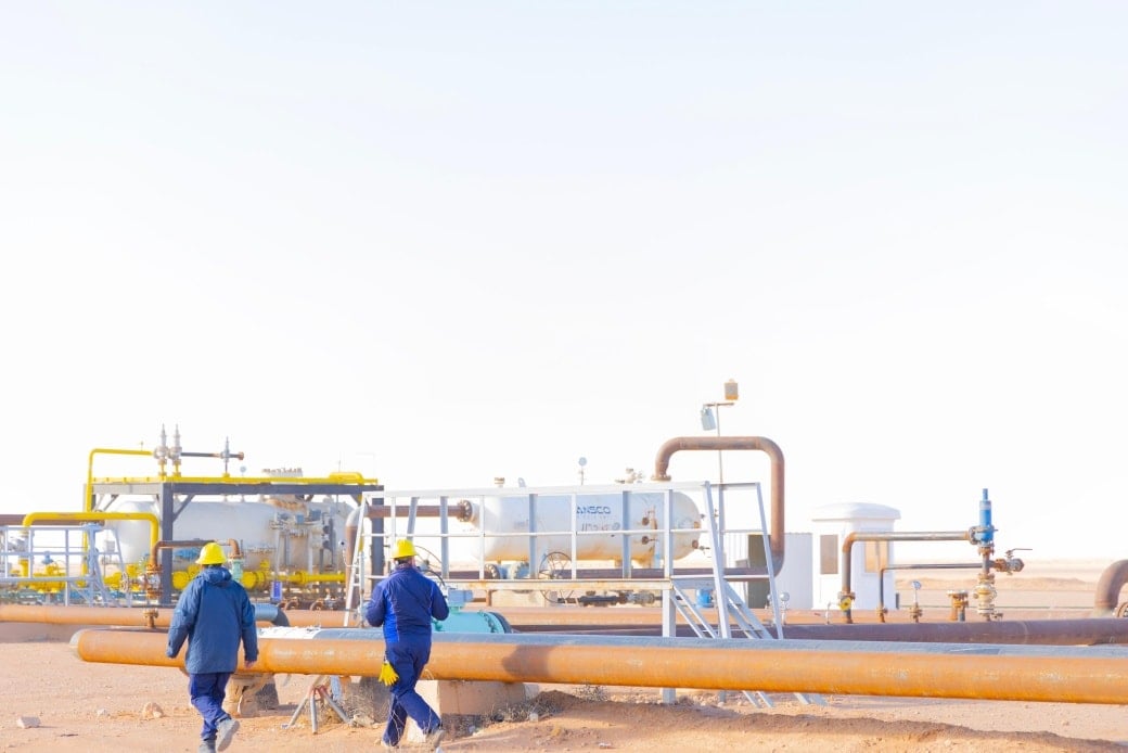 جانب من عمليات التطوير في حقل عكاس للغاز