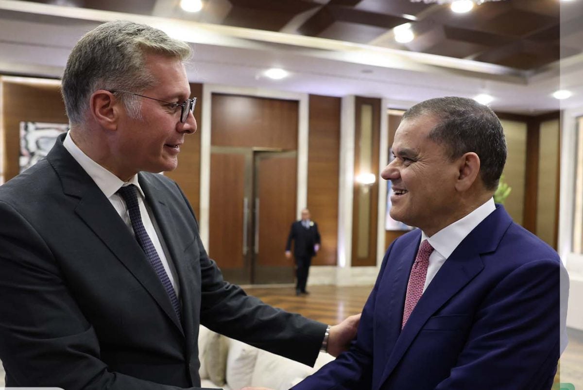 جانب من لقاء وزير البترول المصري ورئيس حكومة الوحدة الوطنية