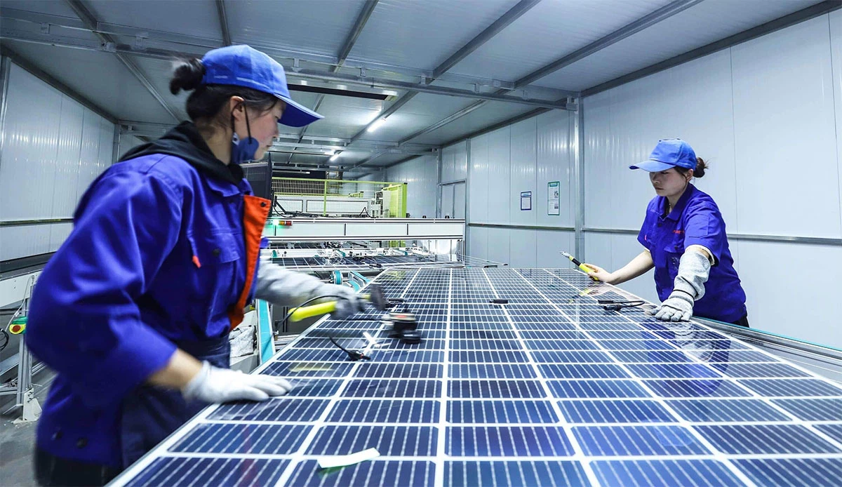 جانب من تصنيع خلايا شمسية 