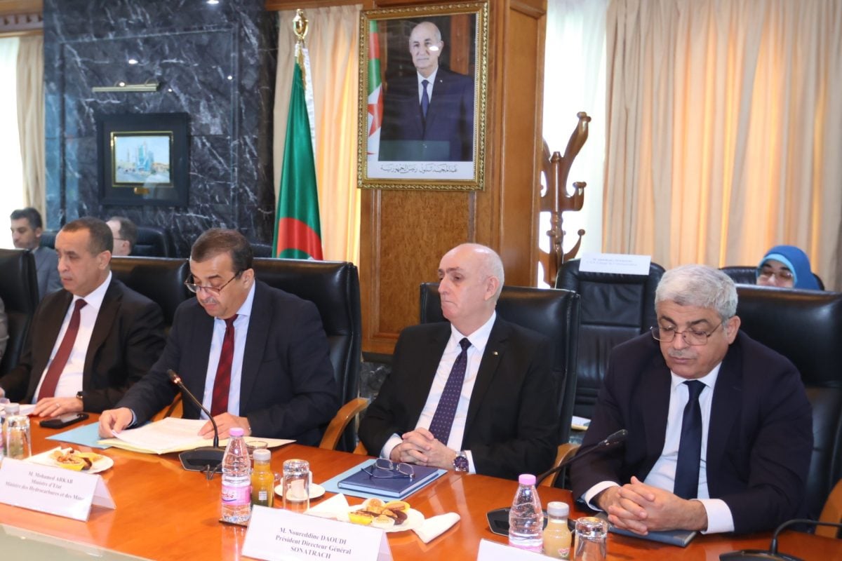 جانب من لقاء وزيري المحروقات والطاقة المتجددة مع وزير الطاقة الموريتاني