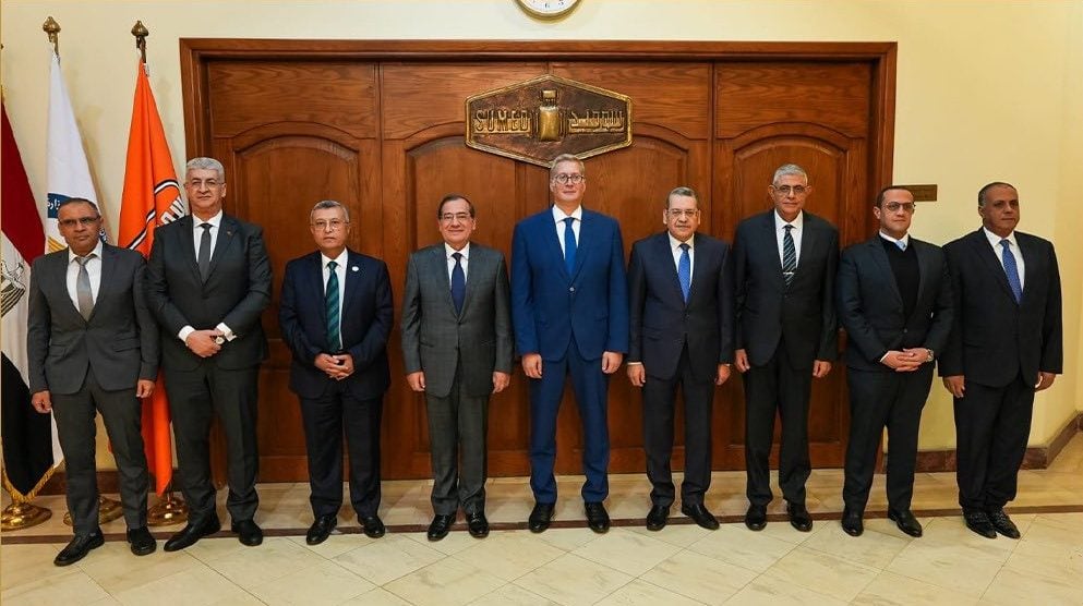 جانب من لقاء وزير البترول المصري ومسؤولي شركة سوميد وشركائها