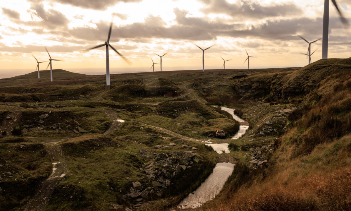 مزرعة الرياح سكاوت مور بالقرب من منطقة مانشستر الكبرى في المملكة المتحدة