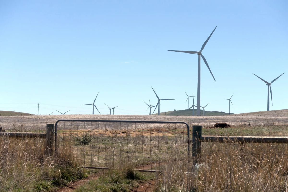 توربينات الرياح في بلدة وابرا بولاية فيكتوريا الأسترالية