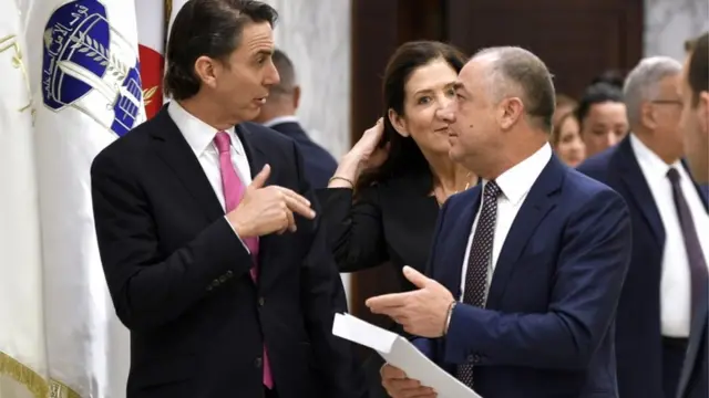 كبير المستشارين الأمريكيين لأمن الطاقة عاموس هوشستين ونائب رئيس مجلس النواب اللبناني إلياس بو صعب