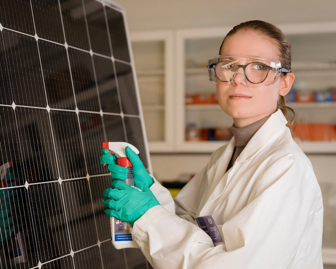 تنظيف الألواح الشمسية