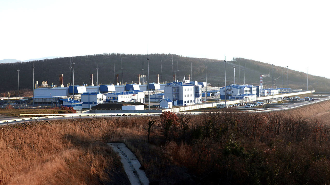 محطة ضغط الغاز روسكايا بالقرب من مدينة أنابا في إقليم كراسنودار الروسي 