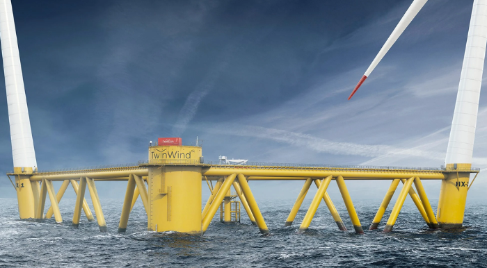 تصميم لبعض أساسات مزرعة رياح بحرية عائمة تابعة لشركة هكسيكون