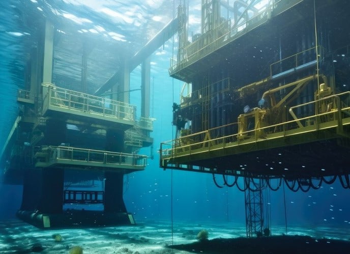 أجزاء تحت البحر من منصة 