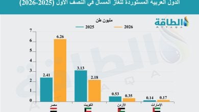 Photo of واردات الدول العربية من الغاز المسال ترتفع 45%.. ومصر تتصدر المشهد