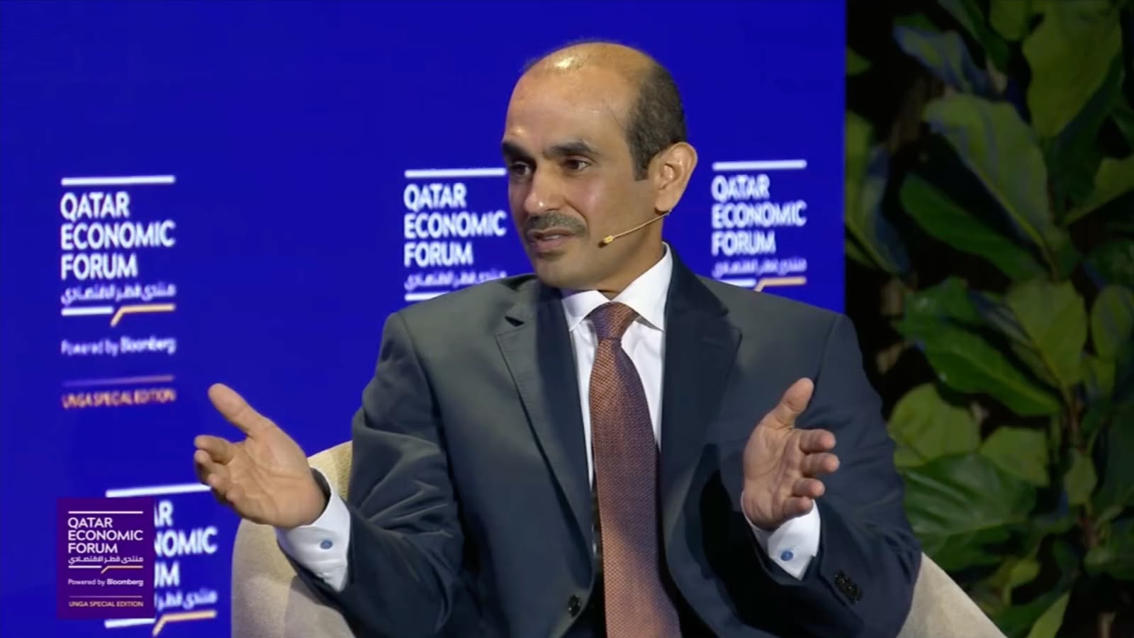 جانب من مشاركة سعد الكعبي في منتدى قطر الاقتصادي 2026