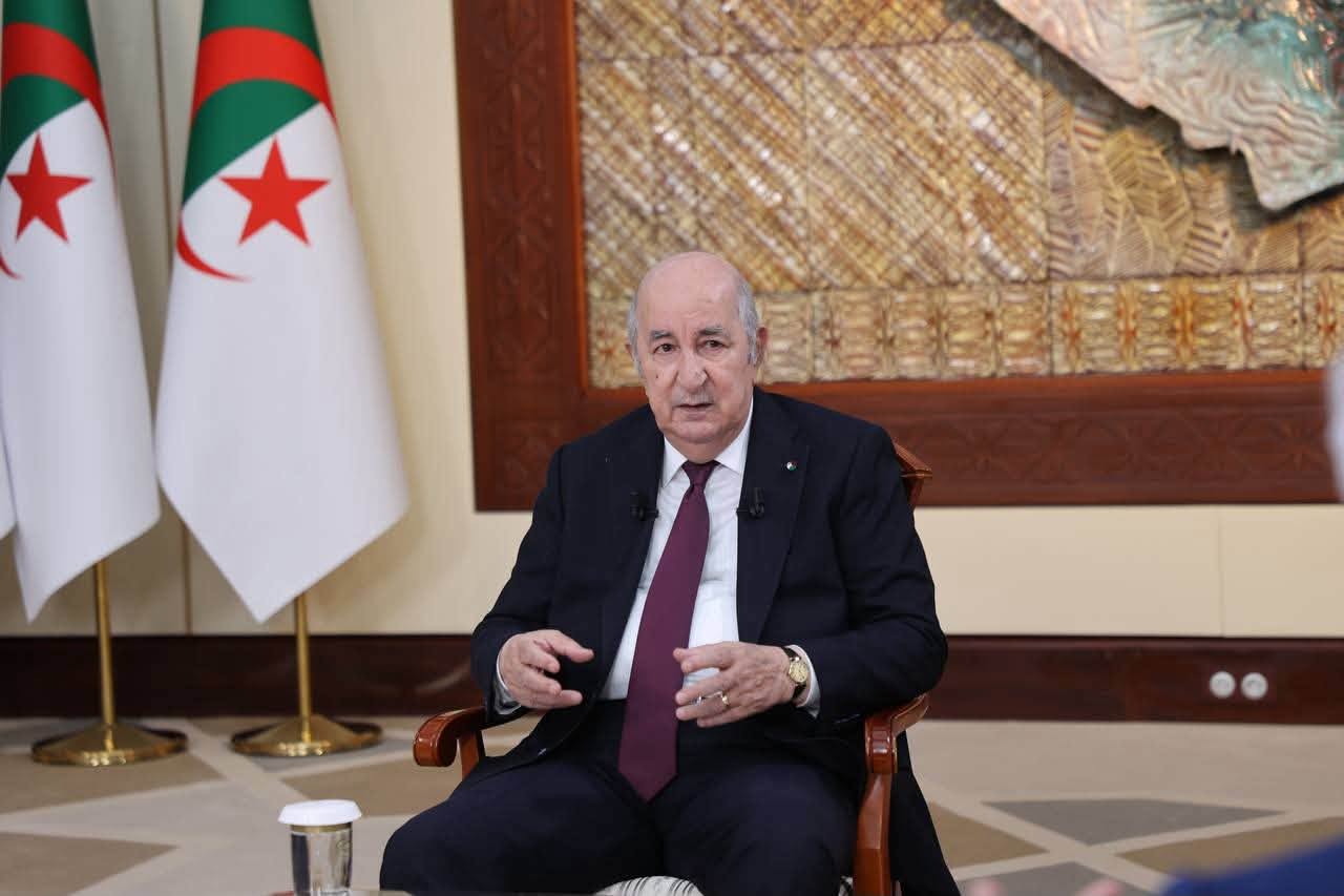 الرئيس الجزائري عبدالمجيد تبون متحدثا عن أنبوب الغاز العابر للصحراء