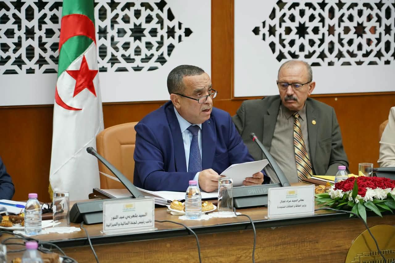 وزير الطاقة والطاقة المتجددة مراد عجال خلال عرضه أمام لجنة المالية والميزانية بالمجلس الشعبي الوطني
